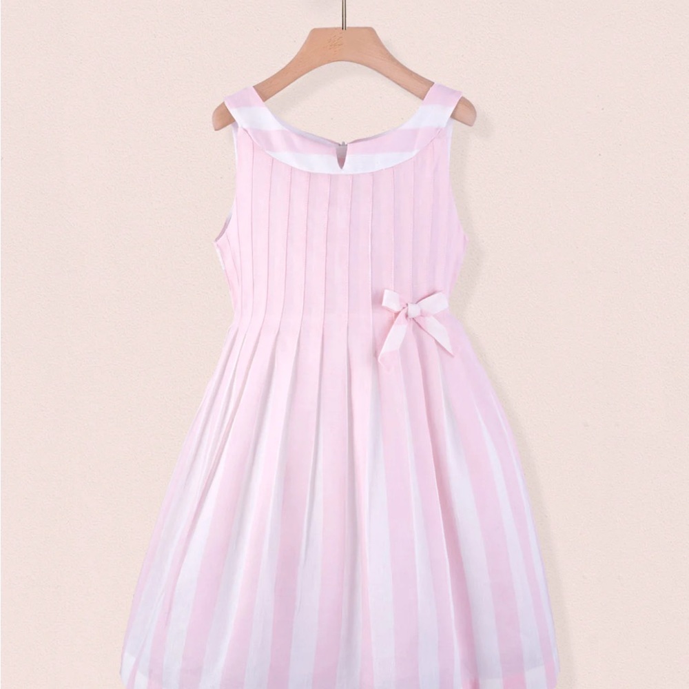 NWT Fleurisse Vienna Italian Light Pink Linen Dress, Size 8Y